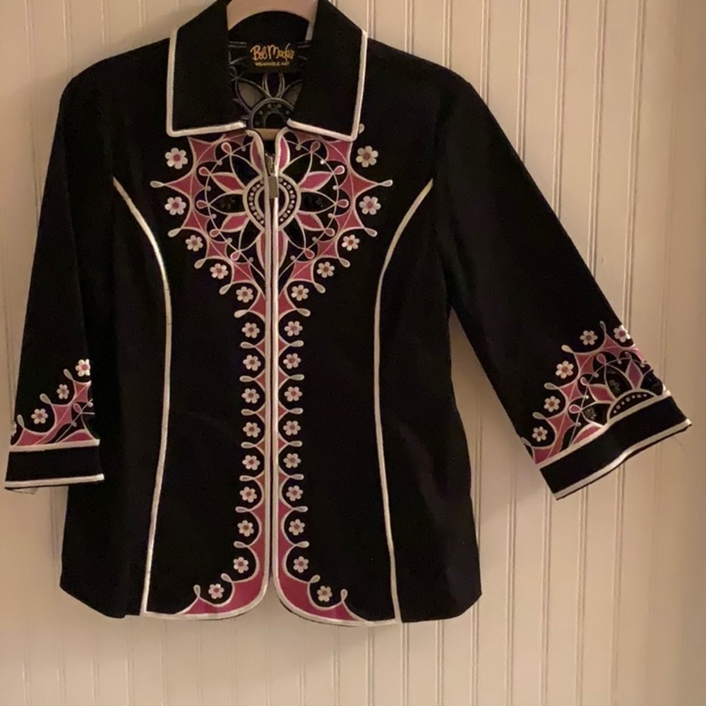 Jacket AND top w/Embroidered cut out detailing